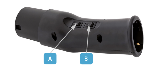 Adapter TYPE 2 til TYPE F Schuko 16A